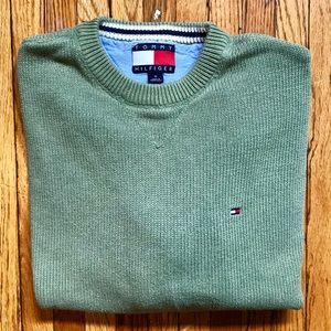 Mens Tommy Hilfiger Heavy Knit Light Green Sweater